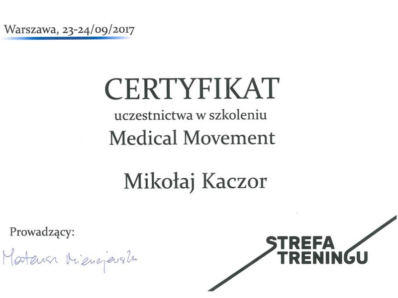 Certyfikat - Stowarzyszenie instruktorów i trenerów w kulturystyce i fitness
