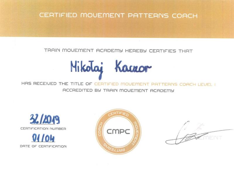 Certyfikat - Train Movement Academy